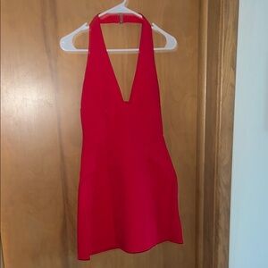White Fox Boutique Red One-Shoulder Mini Dress